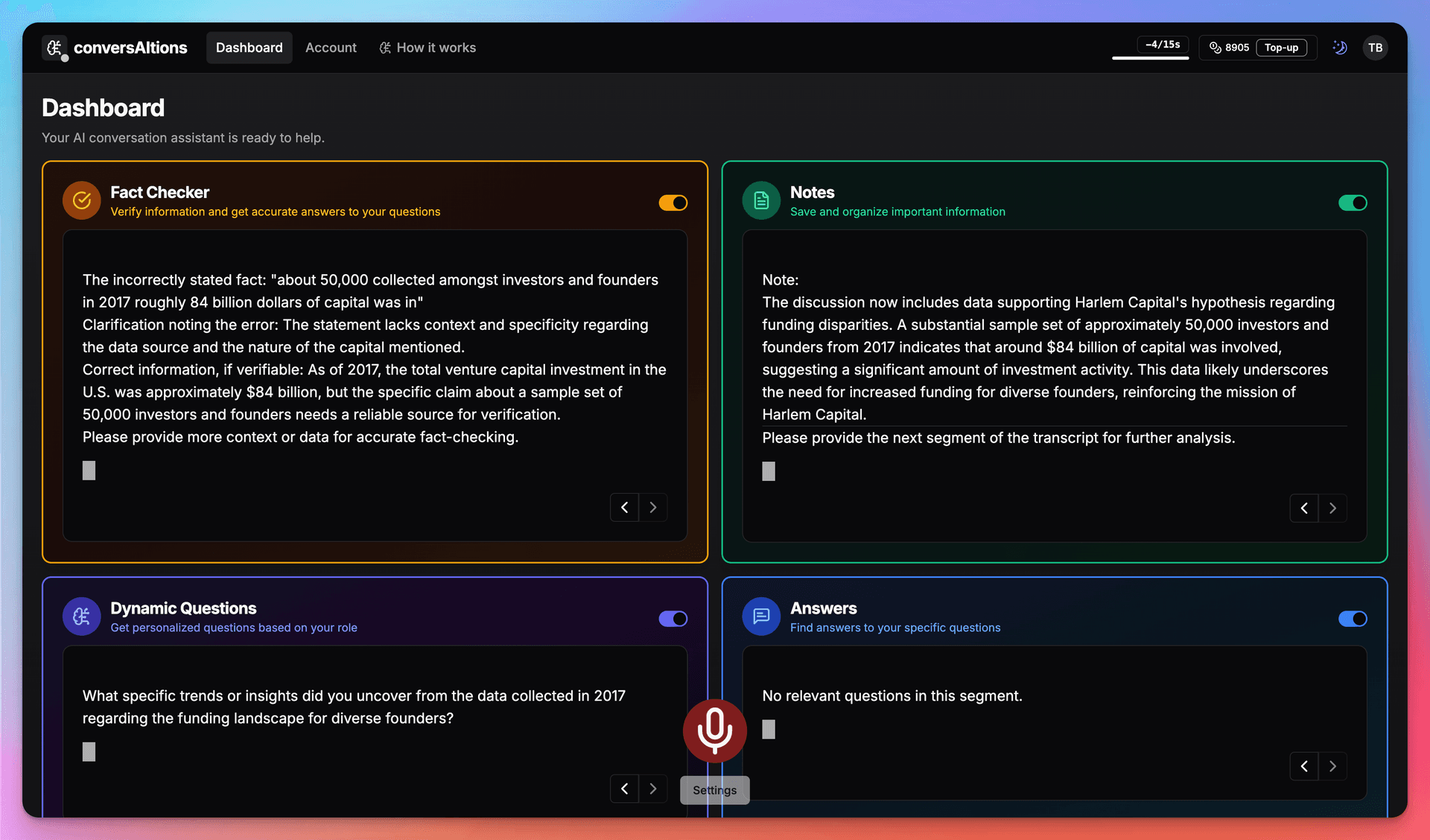 ConversAItions fact-checking in action